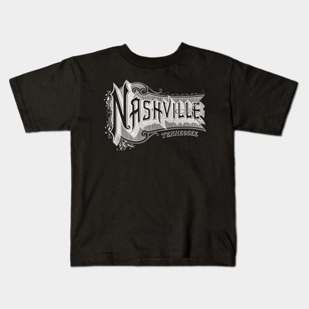 Vintage Nashville, TN Kids T-Shirt by DonDota